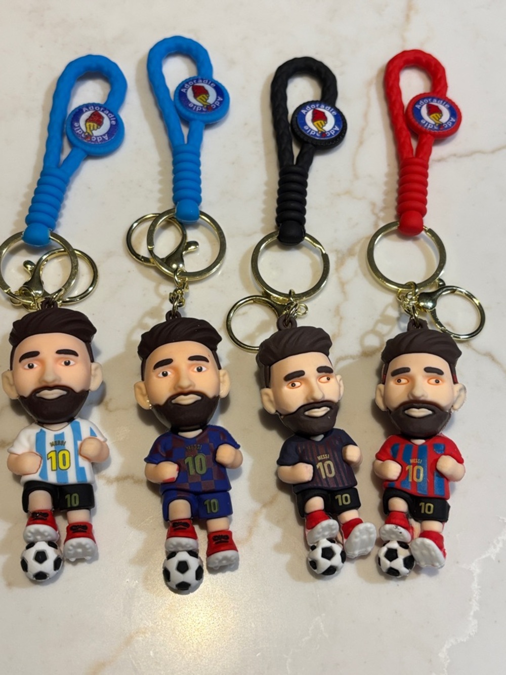 Lionel Messi 3D Cartoon Rubber Keychain Choose One